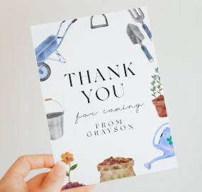 Gardening Birthday Thank You Card